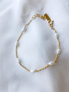 Pulseira Meissa em Prata com Banho de Ouro 24K com Pérolas