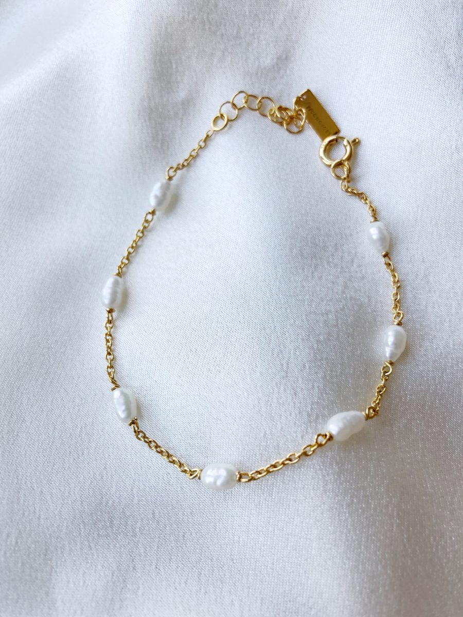 Pulseira Meissa em Prata com Banho de Ouro 24K com Pérolas