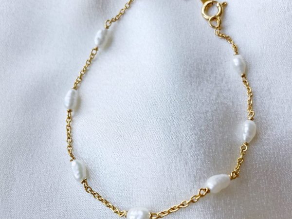 Pulseira Meissa em Prata com Banho de Ouro 24K com Pérolas