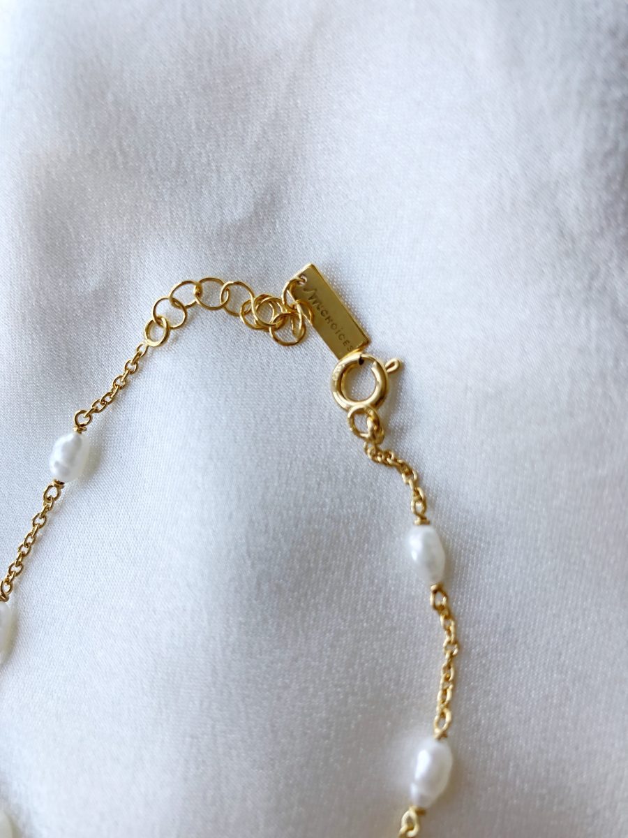 Pulseira Meissa em Prata com Banho de Ouro 24K com Pérolas