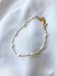 Pulseira Meissa em Prata com Banho de Ouro 24K com Pérolas