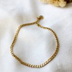 Pulseira em Aço Dourada Malha Fininha