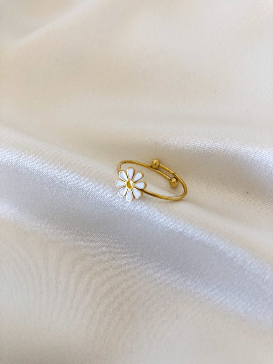 Anel em Aço Dourado Margarida