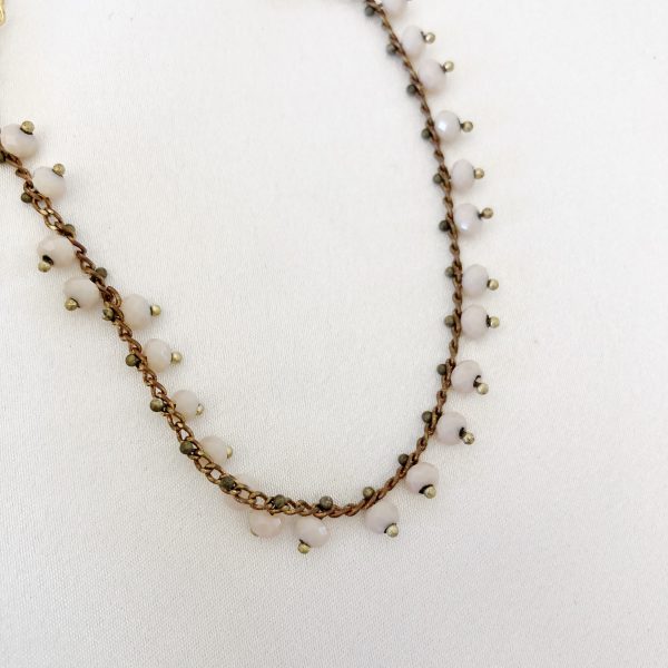 Pulseira para o Pé ou Pulso com Pedrinhas Cremes