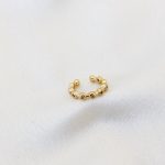 Earcuff com Bolinhas e Zircónias Brancas