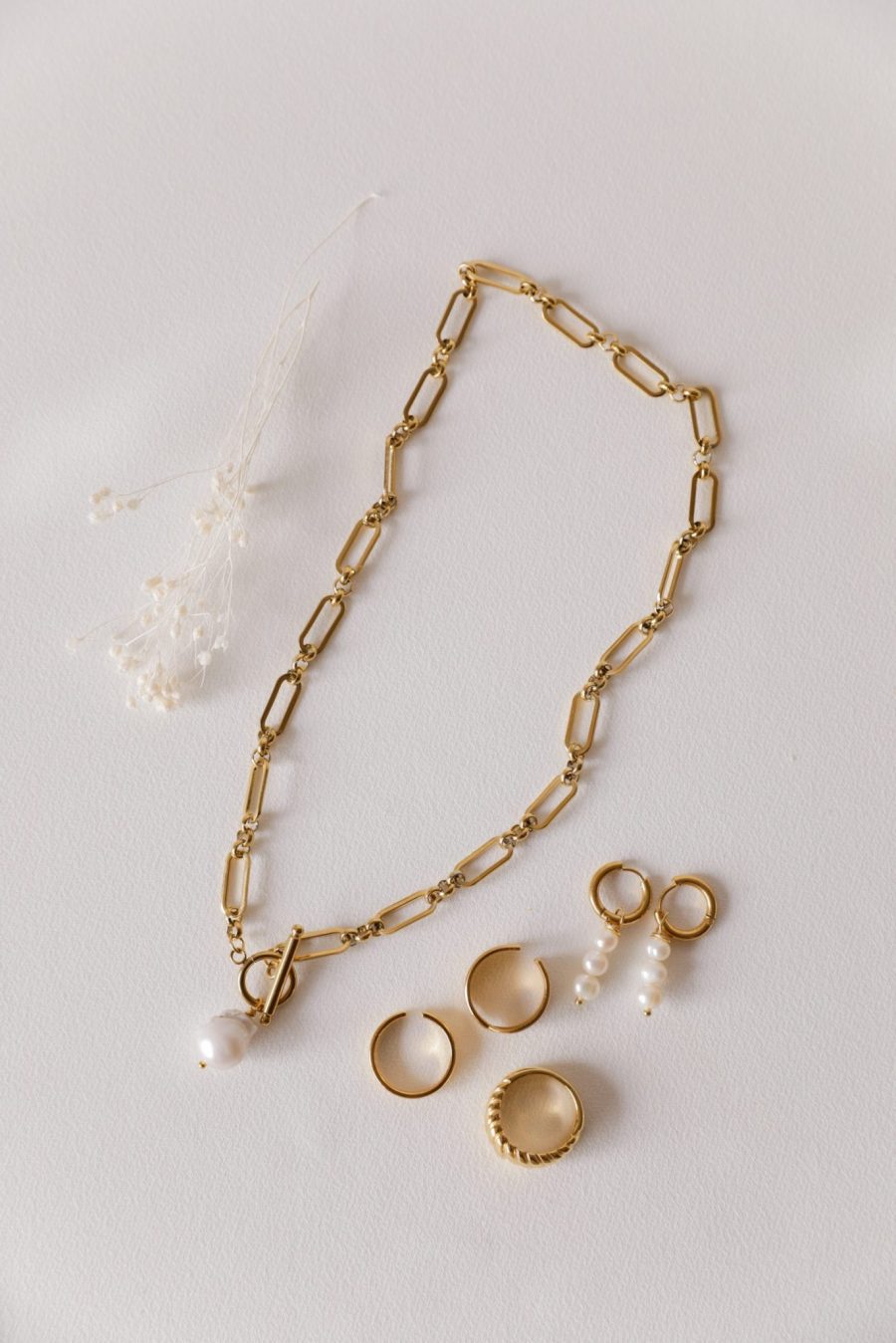 Colar ou Pulseira Minimalista em Aço com Pérola de Água Doce Grande