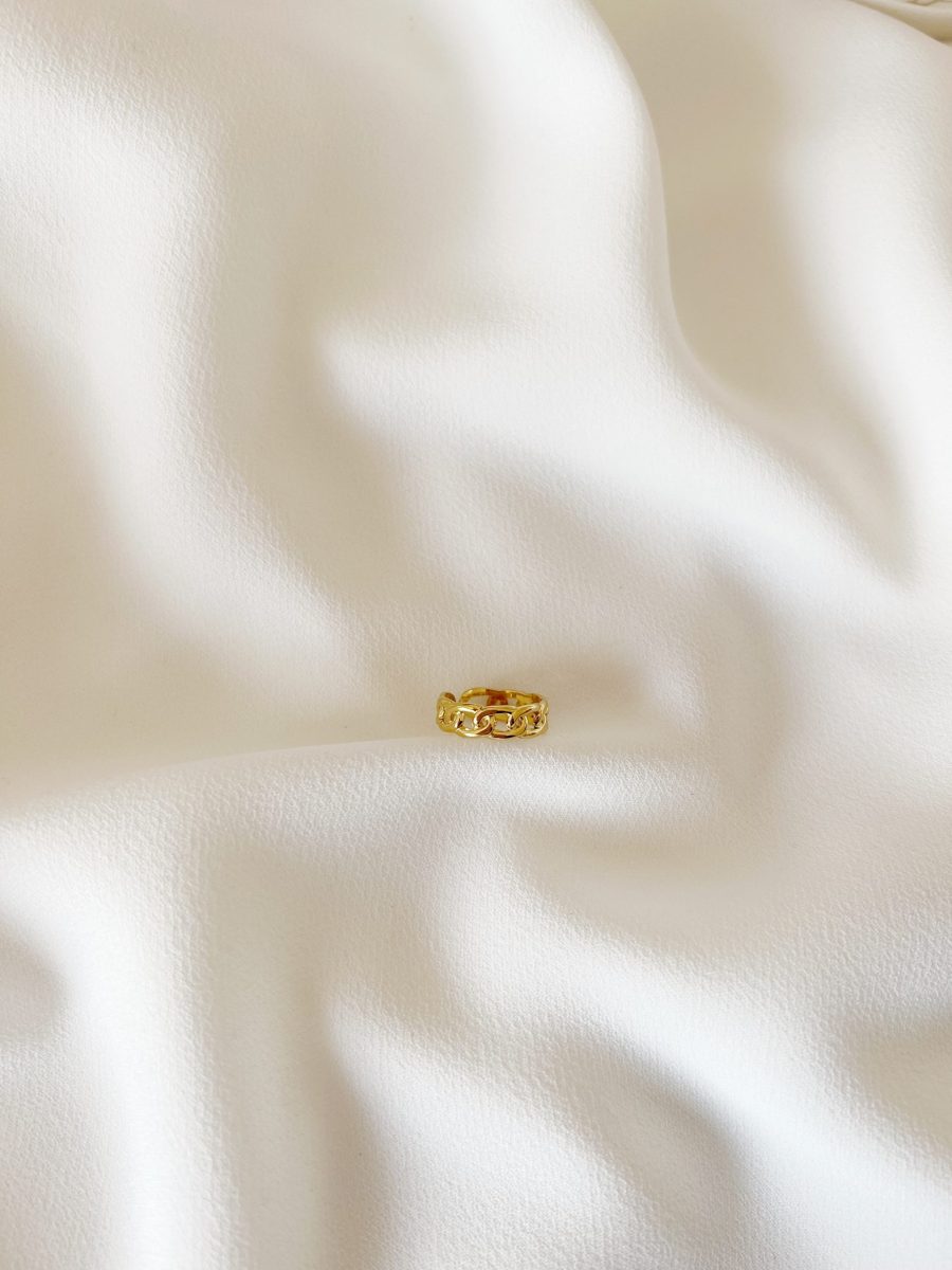 Anel para o Mindinho em Aço Dourado ou Prateado com Malha