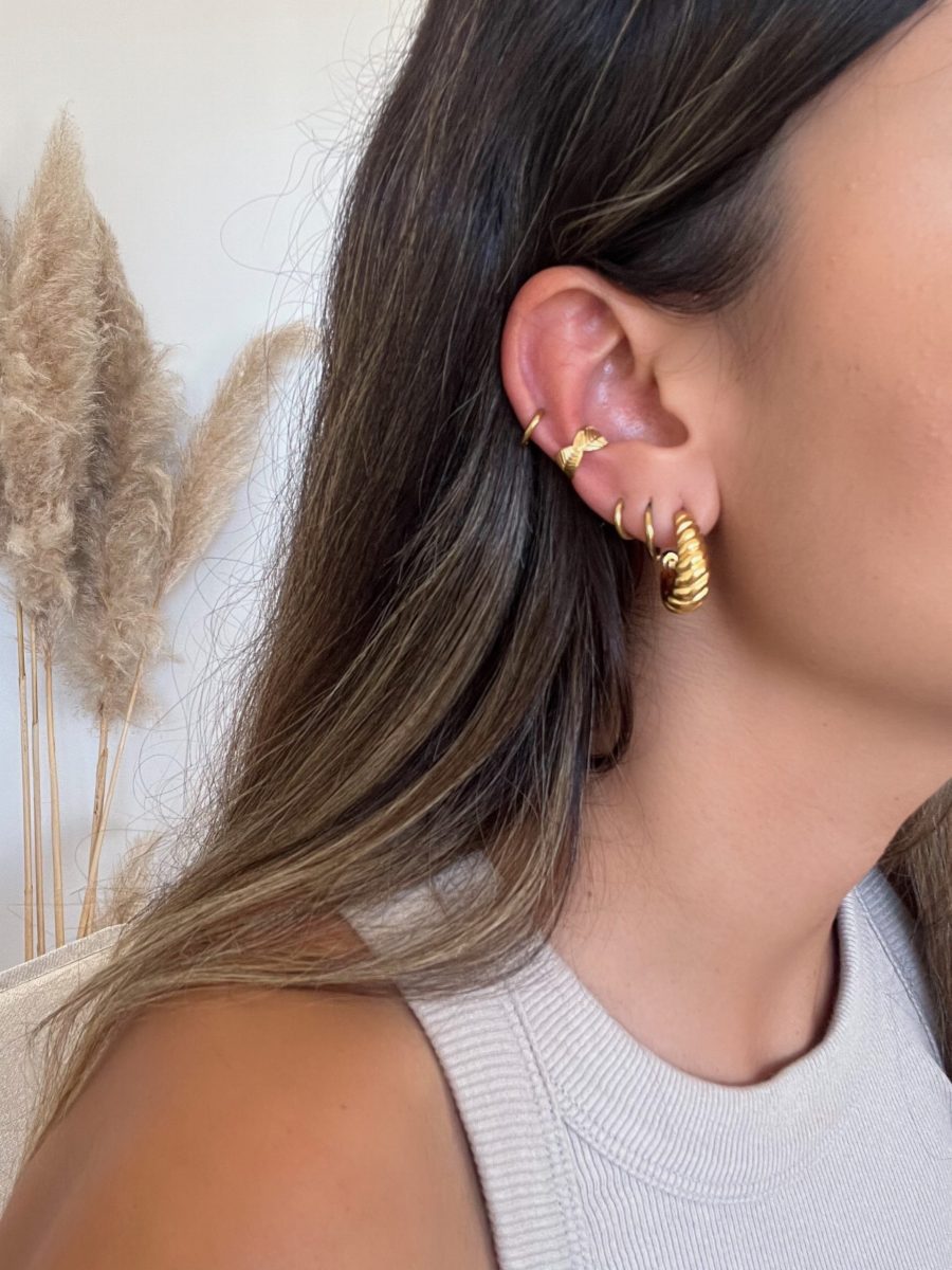 Ear cuff em Aço com Folhas Dourado ou Prateado