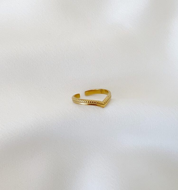 Anel em Aço Dourado Cleópatra