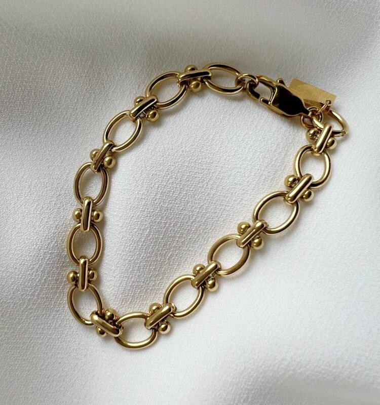 Pulseira em Aço Dourada Contemporânea Charlotte