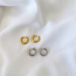 Argolas Simples em Aço Douradas ou Prateadas (18mm)