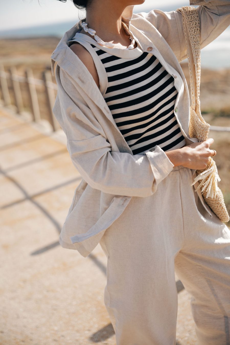 Blusa às Riscas Preta e Creme