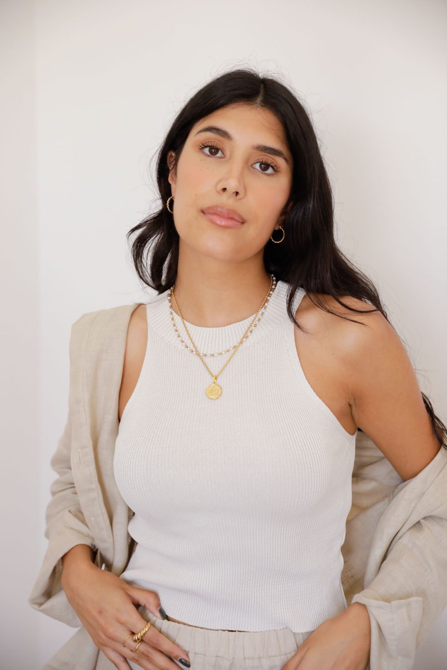 Blusas de Malha Creme e Mostarda