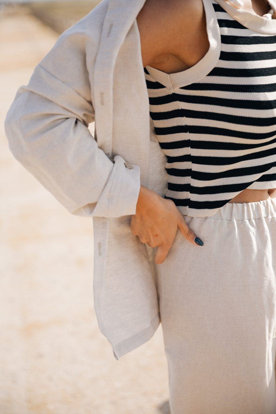 Camisa e Calças de Linho e Algodão