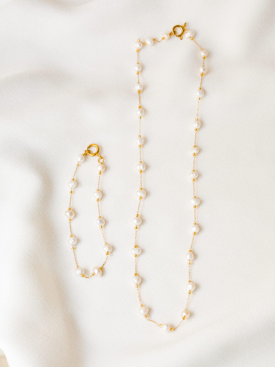 Conjunto em Aço Colar e Pulseira com Pérolas de Água Doce - Image 4